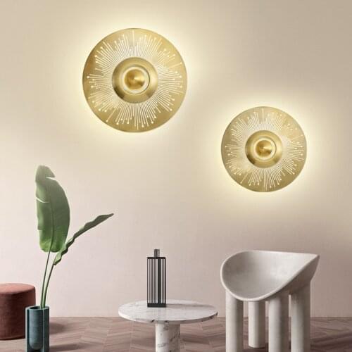 Copper Creativity Nordic Led Wall Lamp Glass Luxury Simplicity Modern Decor Study Light Applique Murale Indoor Lighting EK50WL