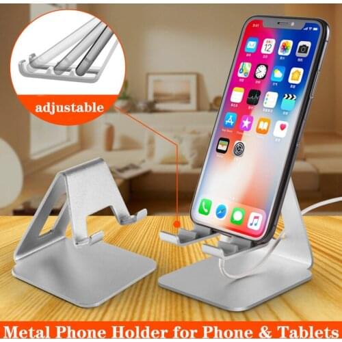 Metal Desktop Tablet Phone Holder for 3-9.7 inch Phone iPad Foldable Support Desk Mobile Phone Holder Stand Adjustable Bracket