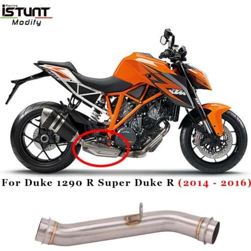 Motorcycle Exhaust Modified Stainless Steel Middle Link Pipe Catalyst Delete Pipe For Duke 1290 R Super Duke R 2014 2015 2016