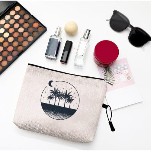 Trendy Modern Scenery Tattoo Print Woman Toilet Bag Pencil Case for Office Portable Travel Makeup Cosmetic Bags Organizer Gift
