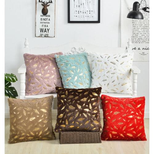 Feather shape Soft Square Pillow Case Decorative Room Seat Sofa Bed Decoration Pillowcase Christmas Pillowcase 45x45cm