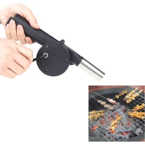 Outdoor BBQ Hand Crank Powered Fan Air Blower for Picnic Barbecue Fire Outdoor Camping Equipment