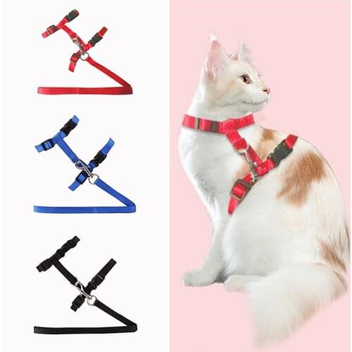 Cat Dog Collar Harness Leash Adjustable Nylon Pet Traction Cat Kitten Dog Halter Collar gato Cats Products Pet Harness Belt