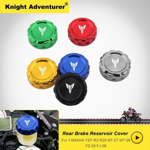 NEW Motorcycle CNC Aluminum Rear Brake Fluid Reservoir Cover Cap For Yamaha YZF-R3 YZF-R25 yzf r3 r25 MT-07 MT 09