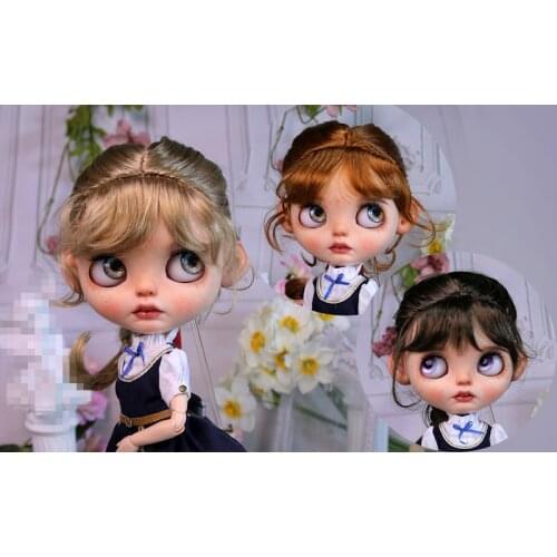 Blythes Doll Wigs fit in a 1/6 stylish versatile size with elegant scorpion tail braids imitation hippohair wig in carrot brown