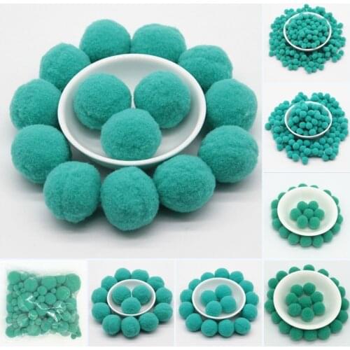 Mint Green Pompoms 8/10/15/20/25/30mm Fur Plush Ball Craft DIY Soft Pompon Wedding Home Garment Sewing on Cloth Accessories 20g