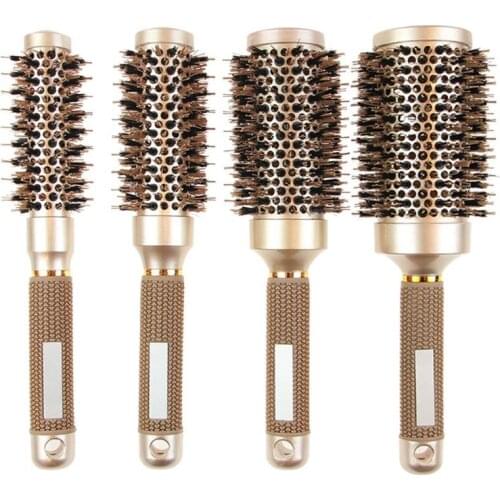 1pc Professional Hair Brushes Round Hair Comb Hairdressing Curling Brush Ceramic Iron Hair Comb Brush Curler Magic Comb