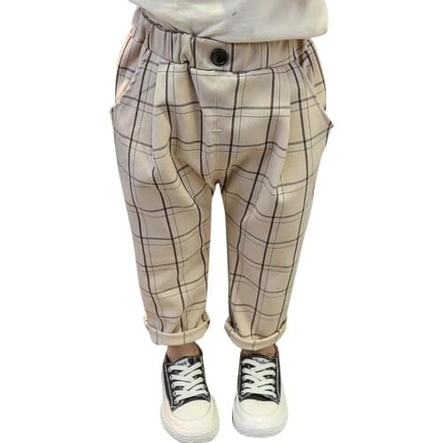 Girl Pants Plaid Pattern Pants Baby Girl Spring Autumn Childrens Pants Casual Style Girls Clothes