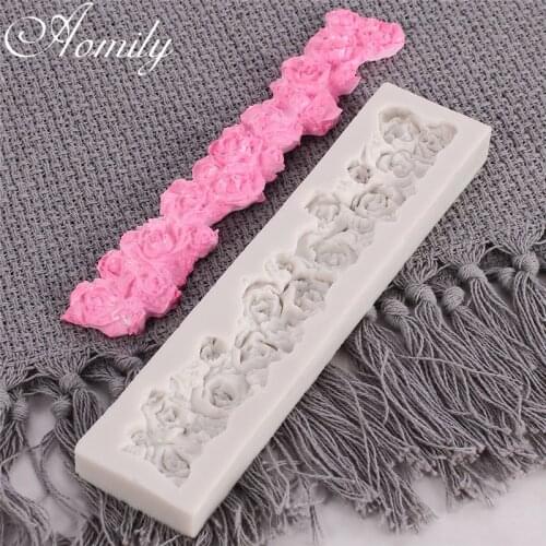 Aomily Rose Flowers Silicone Molds Cake Chocolate Mold Wedding Cake Decorating Tools Fondant Sugarcraft Soap Mould Baking Tools