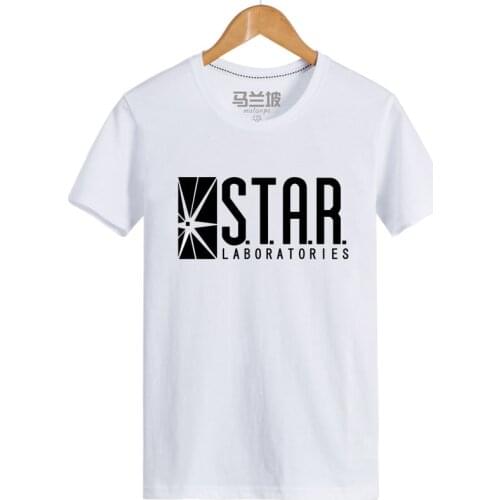 The Flash Star labs sitcoms the new trend of casual 100% short-sleeve cotton t-shirt top summer