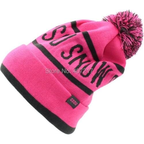 Womens Knit Ski Hats With Ball Top Pink Yellow Blue Female Male Weave Snowboarding Climbing Caps Winter Outdoor Warm Beanies