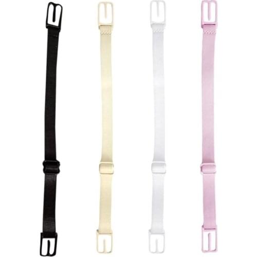 1Pc Womens Bra Back Double Shoulder Straps Elastic Slip-Resistant Belt Buckle Non-Slip Clips Solid Color Adjustable 4