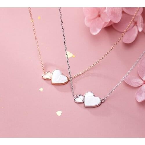 MloveAcc 925 Sterling Silver United in Love Silver & Shell Chain Necklace & Pendant for Women Sterling-Silver-Jewelry