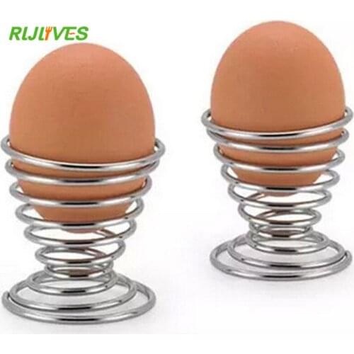 1 Piece Boiled Eggs Holder Products Stainelss Steel Spring Wire Tray Egg Cup Cooking Kitchen Tool