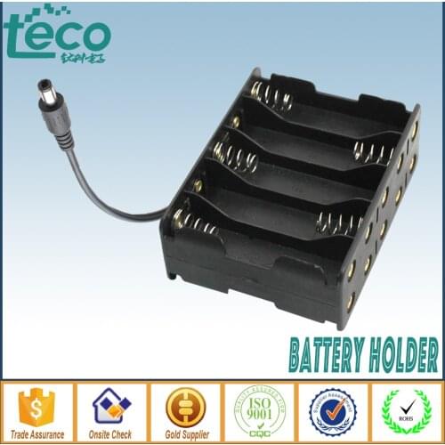 1pcs/lot) 10 AA Battery Holder 15V/12V battery Box With Plug 5.5*2.1 TBH-2A-10ES