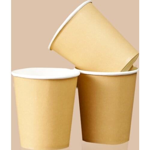 100pcs/pack 250ml Double Color Paper Cup White Kraft Disposable Cup Coffee Cup Drinking Suplies Accept Customize