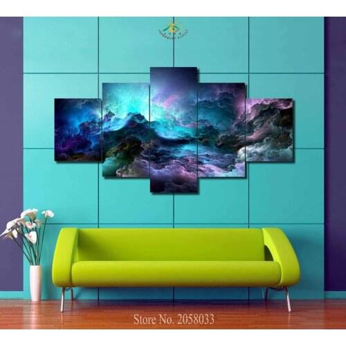 3-4-5 Pieces Abstract Cloud Modern Wall Art Pictures HD Printed Canvas Painting Modular Pictures HD Paints Home Decoration