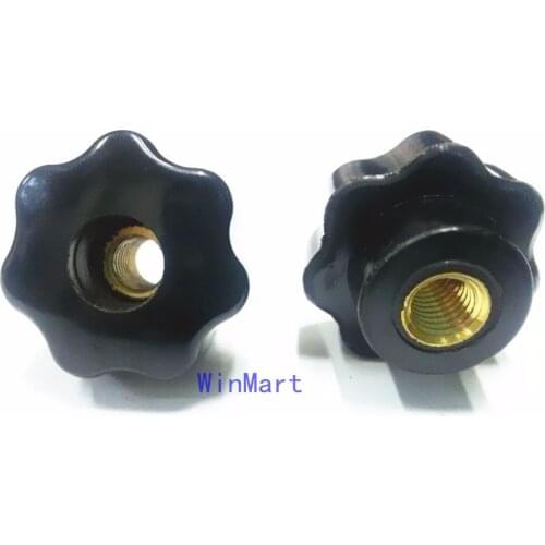 3pcs M20 Female Thread 63mm OD Star Shaped Head handle Nuts Knob Clamping Nuts Knob with through-hole