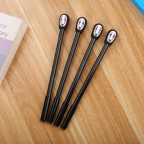 5pcs Multi-style Cartoon Comic Animation Silicone Head Decor Signature Gel Pen Stationery Writing Supply Kids Neutral Pens Gift