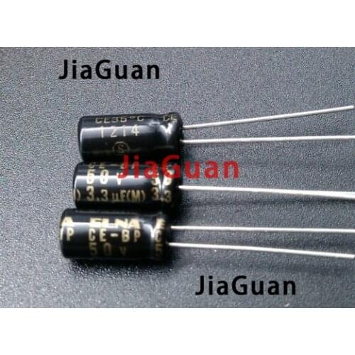 50PCS ELNA RBD 50V3.3UF 5X11MM black Non-polar 50V 3.3UF audio electrolytic capacitor CE-BP 3.3uF/50V BP 3.3uf 50v