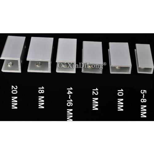 8PCS U Glass Clamps Aluminium Alloy No Drilling for 5-20mm Glass/Acrylic Glass Brackets ,for Glass/Acrylic Hardware Accessories