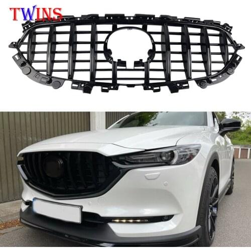 AUTO FRONT MESH EXTERIOR GRILL FIT FOR MAZDA CX-5 CX5 AUTO GRILLE 2017 2018 MASK TRIMS COVERS FRONT BUMPER ABS MODIFIED GRILLS