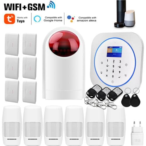Sgooway Factory Touch Keypad WIFI GSM Home Burglar Security Wireless Tuya Alarm System Motion Detector APP Control Fire Smoke