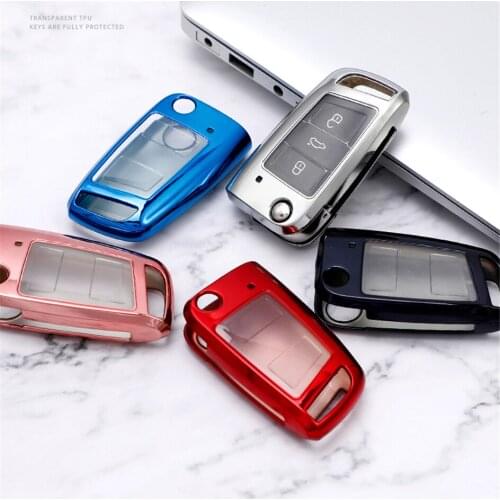 Full Protection Car Key Case Cover For VW Key Waterproof TPU Key Shell For VW Volkswagen Magotan B6 B7 B8 R36 B5 B7L Car Styling