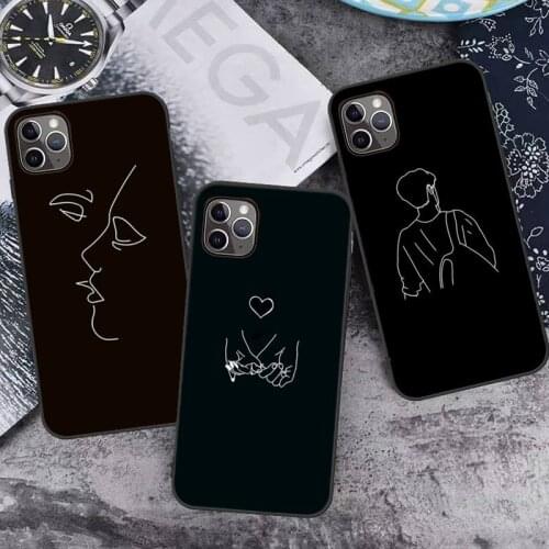 The People Line Art Plagát Phone Case for iPhone 7 8 11 12 Pro X XS XR Samsung A S 6 7 9 10 51 70 mobile bags