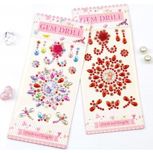 Resin Flower Drop Diamond Sticker Kawaii DIY Mobile Phone Decor Notebooks Accessories Supplies Child Stationery