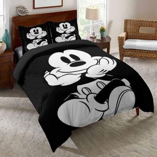 Disney Mickey Minnie Mouse Duvet Cover Set Kid Present Bedclothes 3d Bedding Sets for Full Queen 3pcs Bed Quilt cover Pillowcase