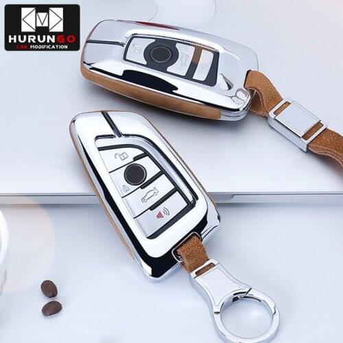 For BMW X1 X3 X4 X5 X6 E90 E60 E36 E93 F15 F16 F48 G30 F11 F30 High Quality Car Suede Leather Key Case Holder Cover Accessories