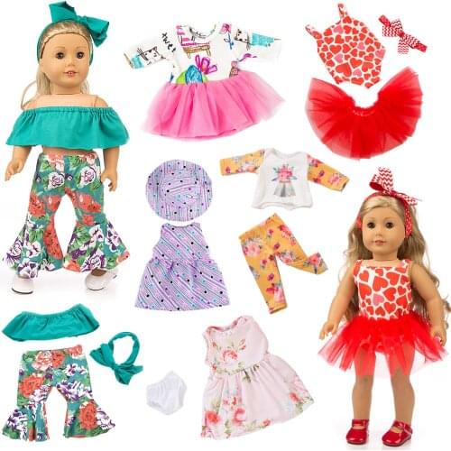 Fit 18 inch Baby Doll Clothes Accessories Fashion Leisure Dress Suit for American og Girl Dolls Baby GIft