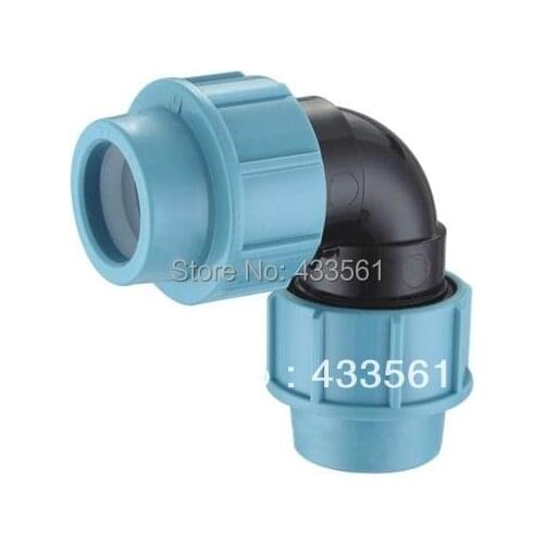 Quality PP Compression Fittings equal 90deg Elbow DN20 connector for warm and cold water pipeline Application
