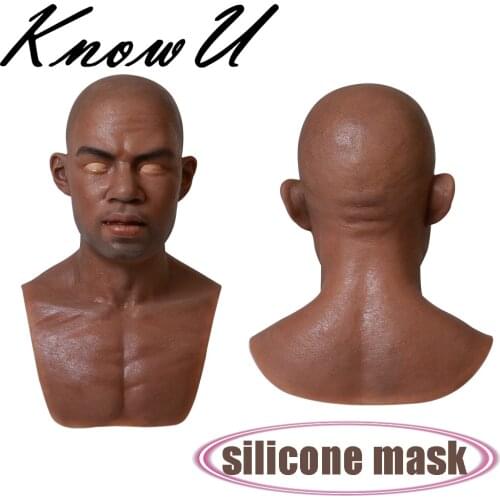 KnowU Male Mask Martin Headgear Dark Complexion Realistic Skin Cosplay Party Mask