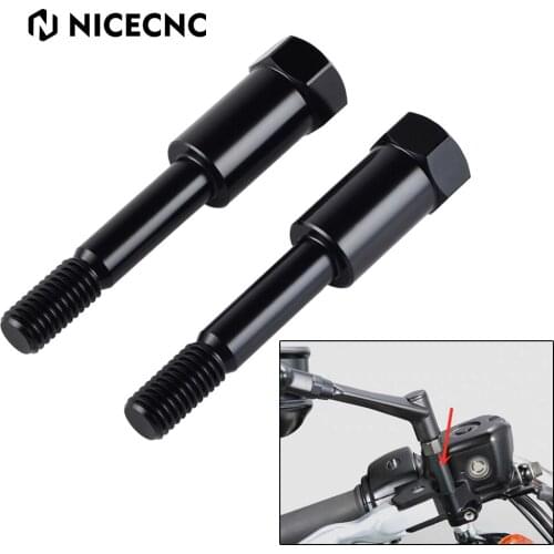 NICECNC Mirror Extensions Kit 2" Higher For Harley Davidson Sportster 833 1200 Fat Boy Road King CVO Tour Glide Softail 84-2018