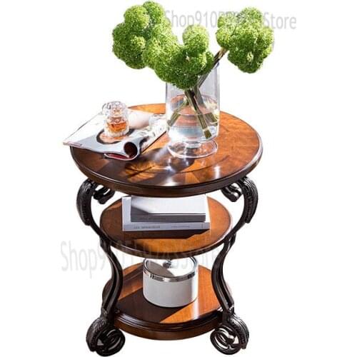 Round Table Light Luxury Coffee Table Telephone Table Creative Corner Several Sofa Small Side Table European Side