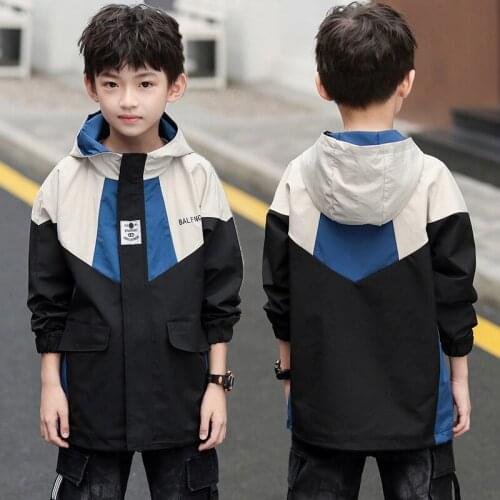Casual Hooded Spring Autumn Boy Coat Jackets Overcoat Top Kids Teenage Gift Children Clothes Gift Formal School High Quality