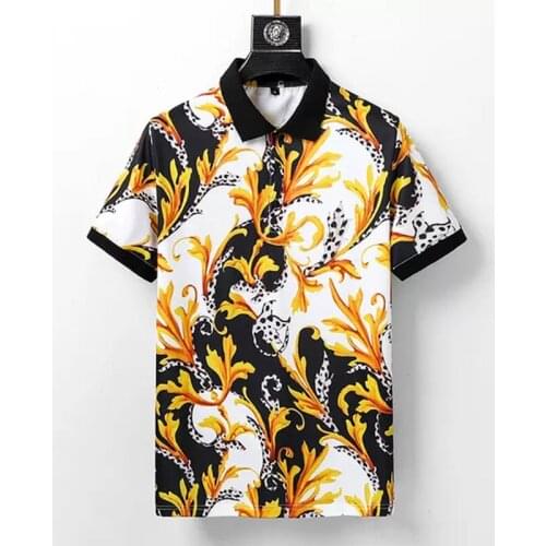 Summer Fashion Luxury Designer Novel Printing Pattern Top Polo Mens Pure Cotton Short-Sleeved Lapel Fitness And Breathable