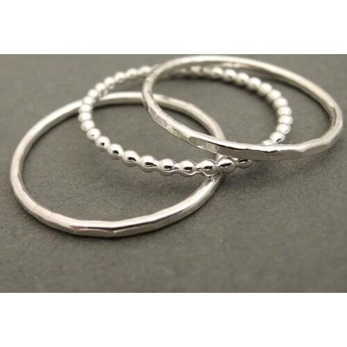 3pcs Fashion Simple 925 Pure Silver Engagement Wedding Anniversary Ring Size 6-10