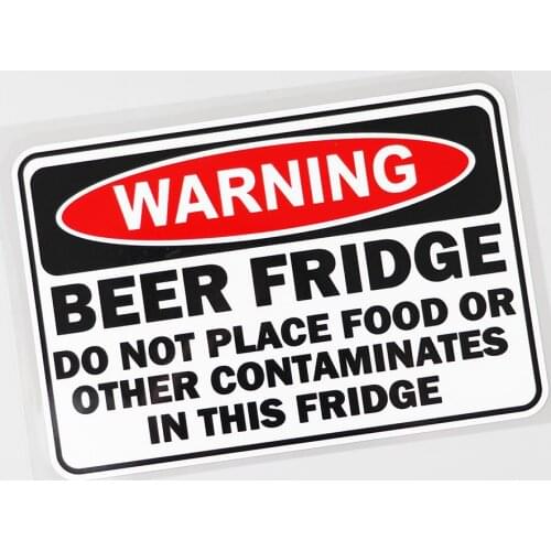 LLY-1277 Warning Beer Fridge Contaminates Food Car Sticker Funny Applique PVC Fashion Auto Decoration Quality Waterproof Decal