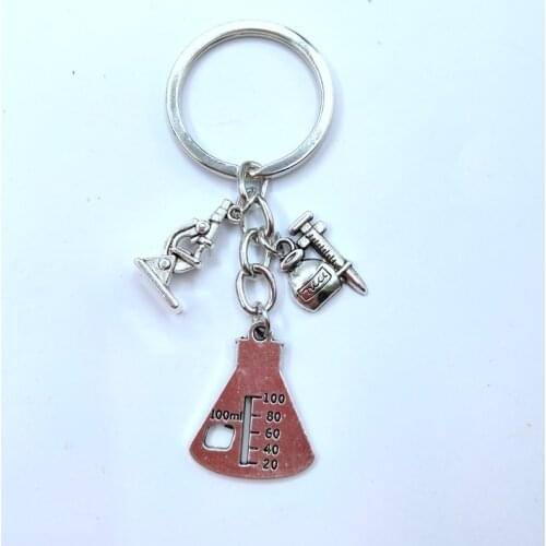 New 1pcs Science Keyring Medical Student Key Chain Nurse Keychain Graduation Jewelry Biology Gift For Teacher