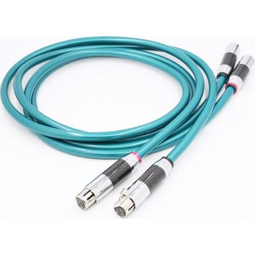 Pair Free shipping 8NX OFC pure copper audio interconnect cable with carbon fiber XLR plug