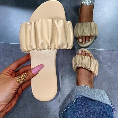 Women Slippers Summer Home Durable Sandals African Style Fold Leather Outdoor Beach Non Slip Lady Shoes Flat Slippers for Women