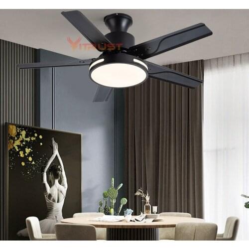 Modern Ceiling Fan DC Motor LED Lights Lamp Ceiling Fan 42in 52in Iron Nordic Ceiling Fan Silent Suction Fans Remote Controler