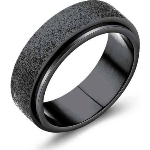 Trend Jewelry Personality Mens Frosted Titanium Steel Ring Simple Street Ring Good Quality