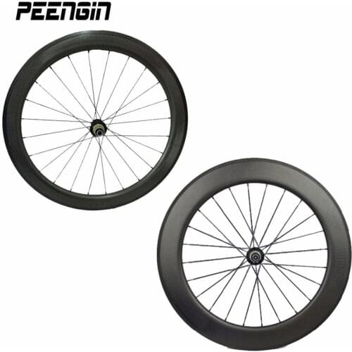 Carbon dimple mixed clincher wheels moonscape golf rims pillar spoke rodas speed wheelsets 25mm,50+80mm front rear bicycle wheel