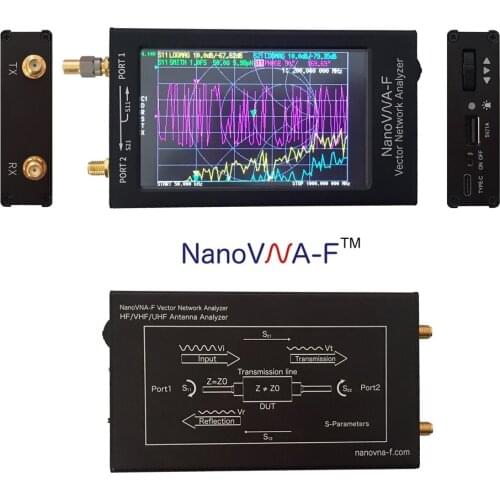 1.5GHz NanoVNA-F VNA HF VHF UHF Vector Network Antenna Analyzer + 4.3 inch IPS LCD + Metal Case + 5000mAh Battery