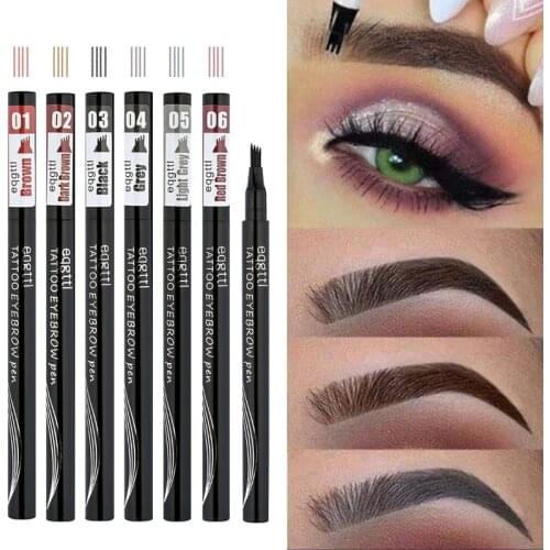 Waterproof Natural Eyebrow Pen Four-claw Eye Brow Tint Makeup three Colors Eyebrow Pencil Brown Black Grey Brush Cosmetics