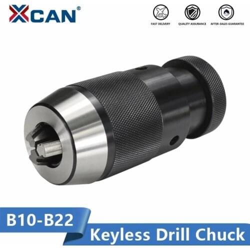 XCAN Keyless Drill Chuck B10/B12/B16/B18/B22 For Drill Keyless Drill Chuck Self Tighten Automatic Locking
